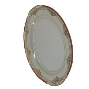 Empress China Athens No 102 Oval Serving Platter Gold Red Trim Elegant